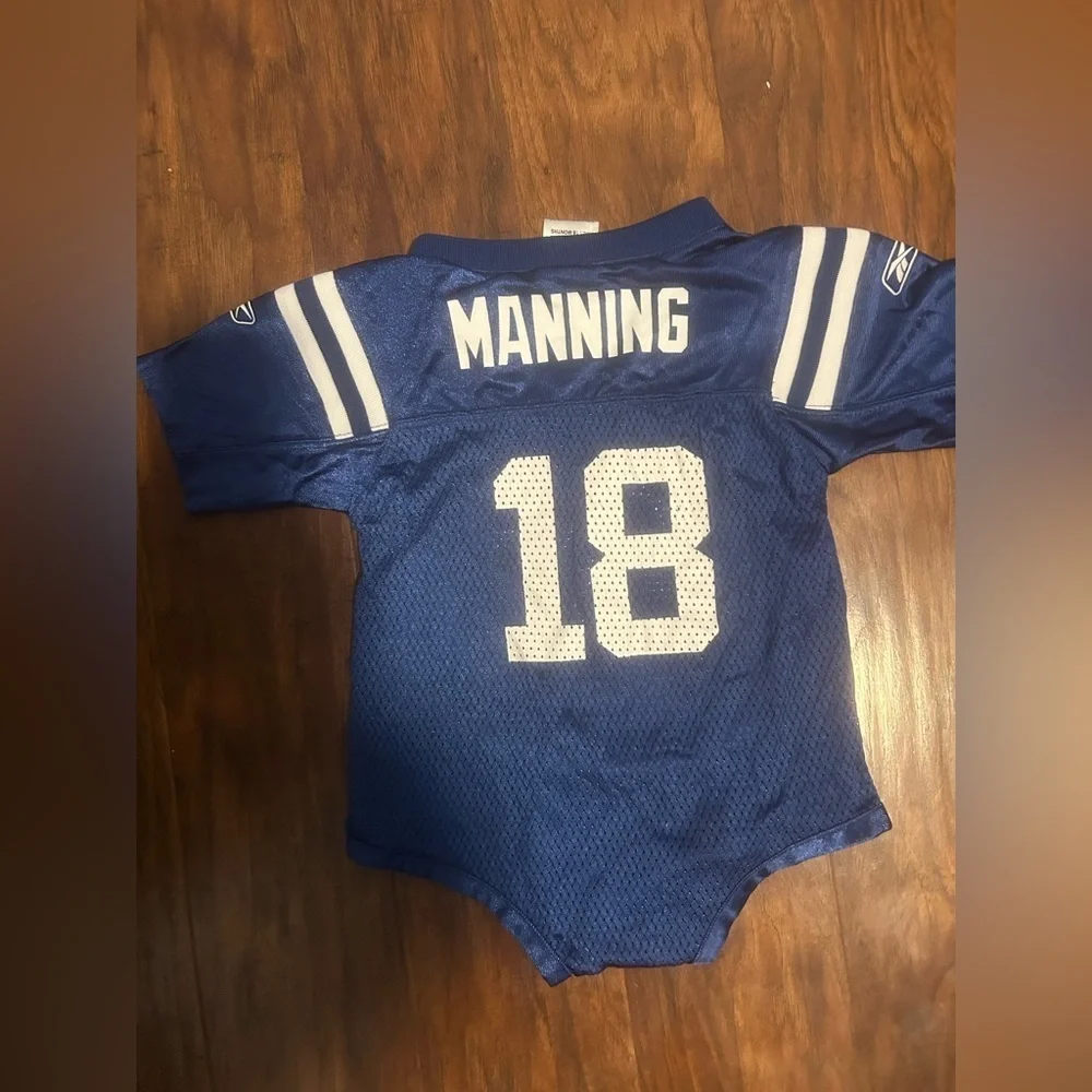 Colts toddlers vintage Reebok manning onesie jersey